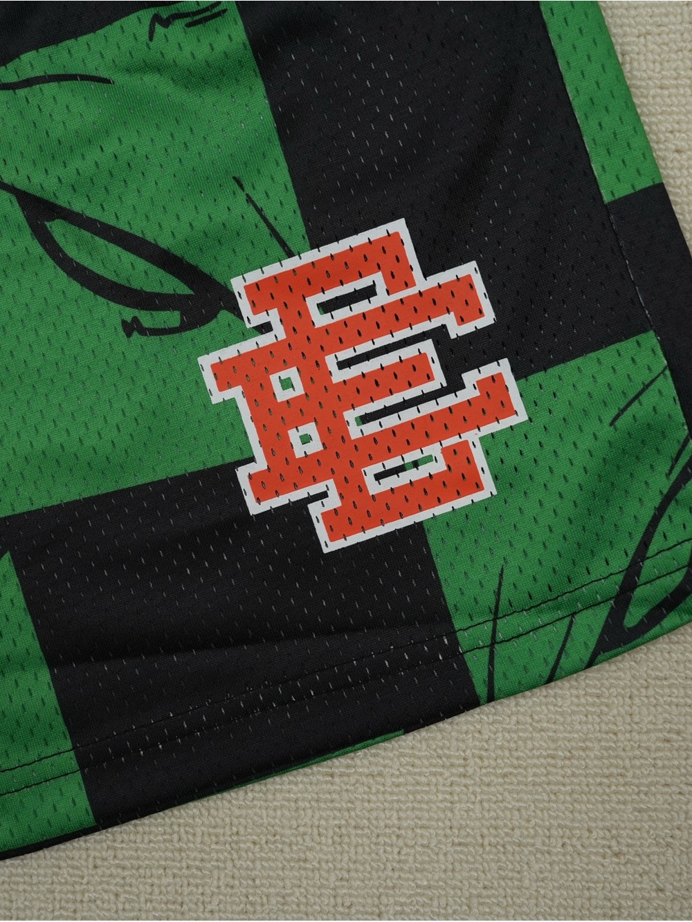 Eric Emanuel Matty Boy Green and Black Checkered Athletic Shorts - Picture 2 of 4